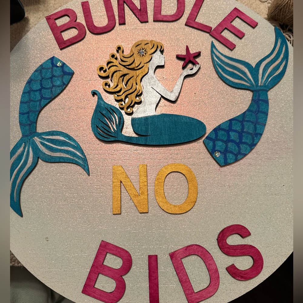 🧜‍♀️Custom Bundle No Bids Signs ($25 BASIC,($45 CUSTOM 🧜‍♀️ - Picture 7 of 16
